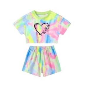 Kids Tie-Dye Heart Matching Set